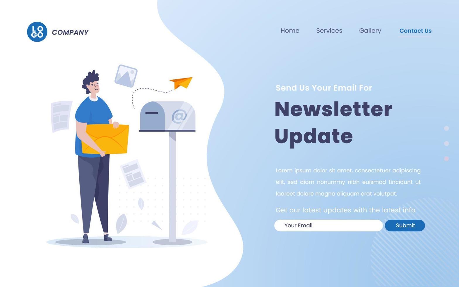 Email subscribe newsletter concept vector