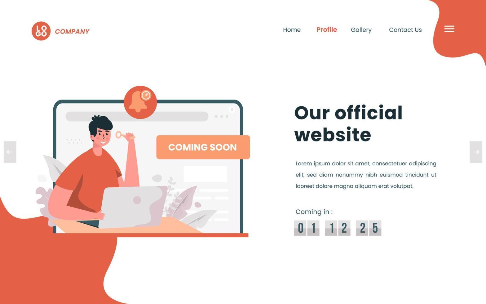 Website or landing page publish coming soon concept vector