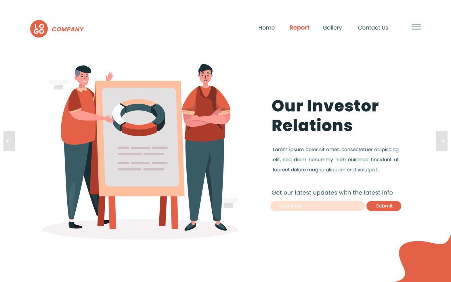 Investor relations report illustration concept vector