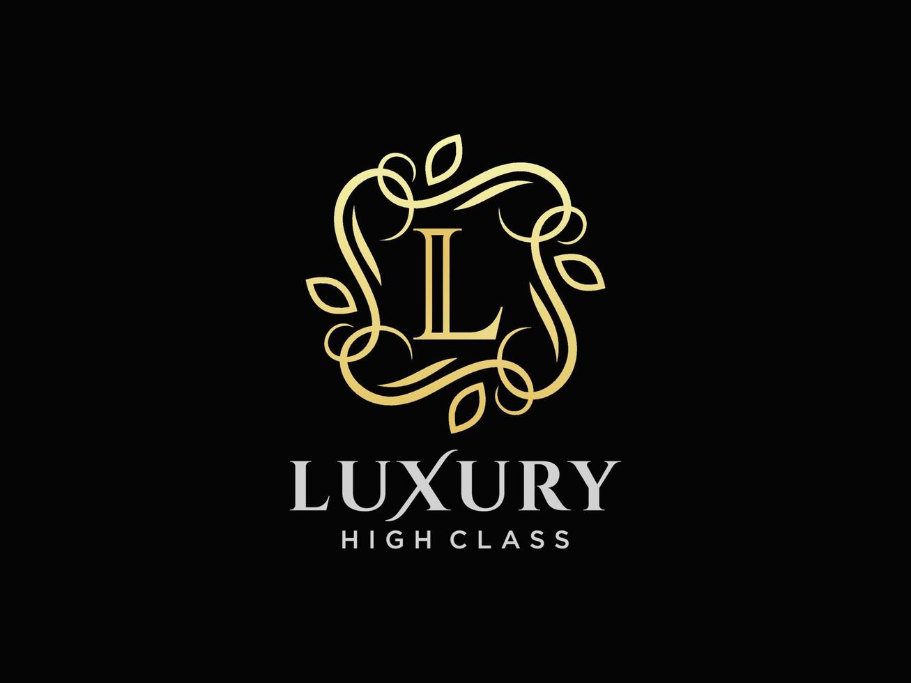 Letter L Antique royal luxury victorian calligraphic logo with ornamental frame. vector