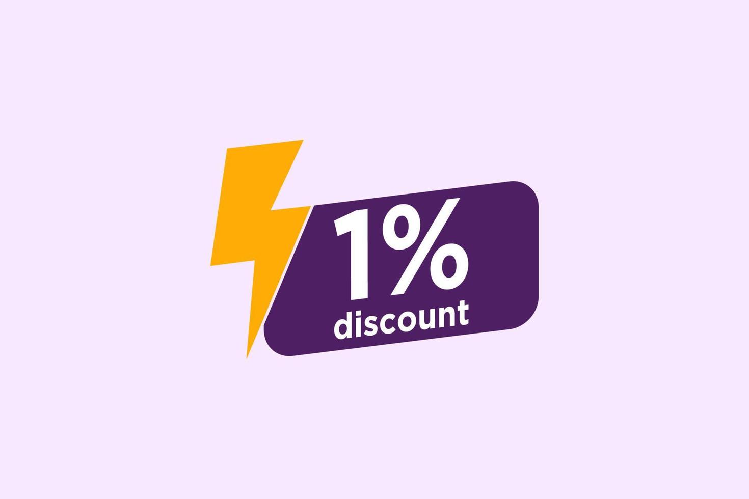 1 discount, Sales Vector badges for Labels, , Stickers, Banners, Tags, Web Stickers, New offer. Discount origami sign banner.