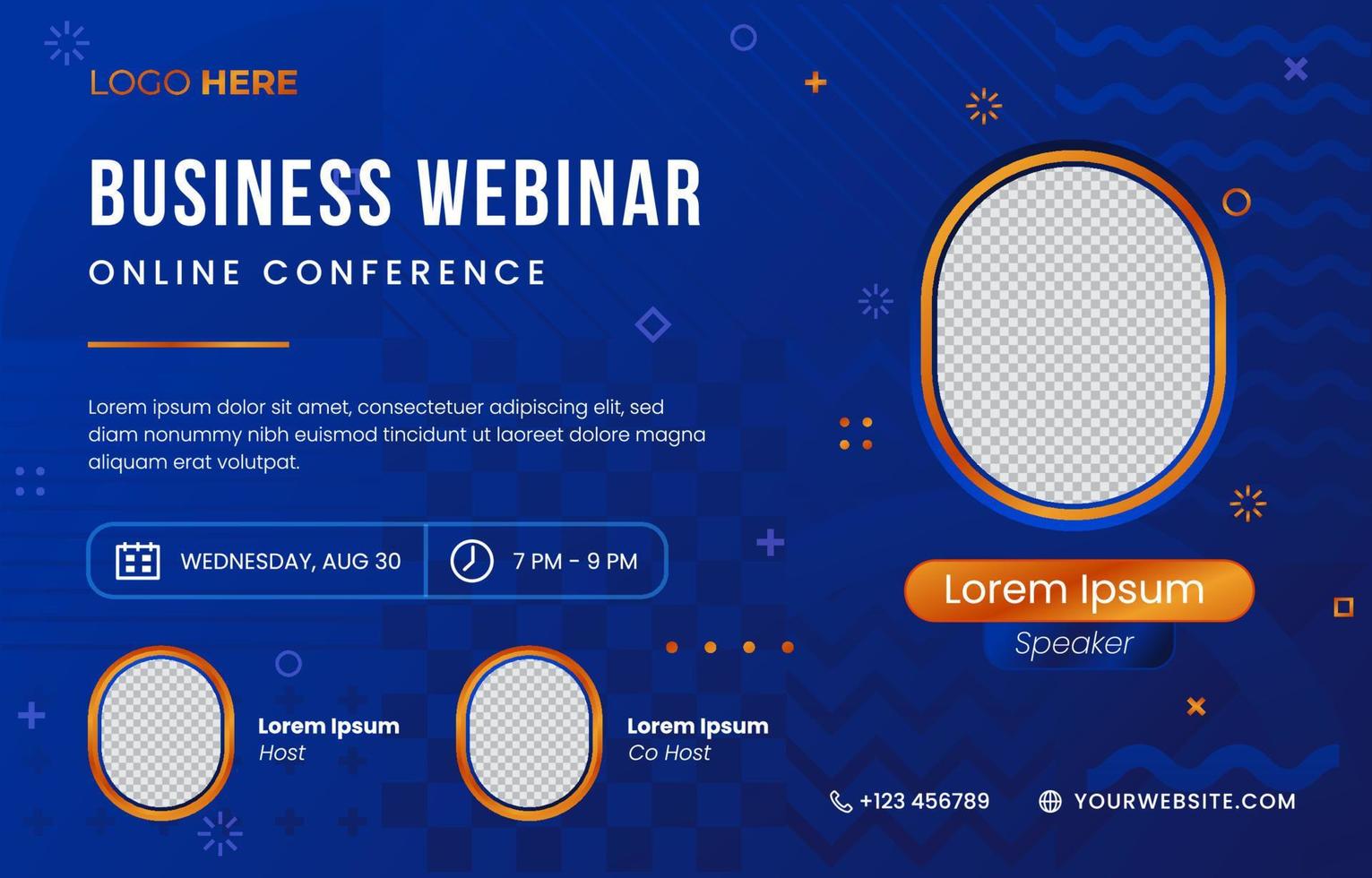 Blue Webinar Banner Template vector