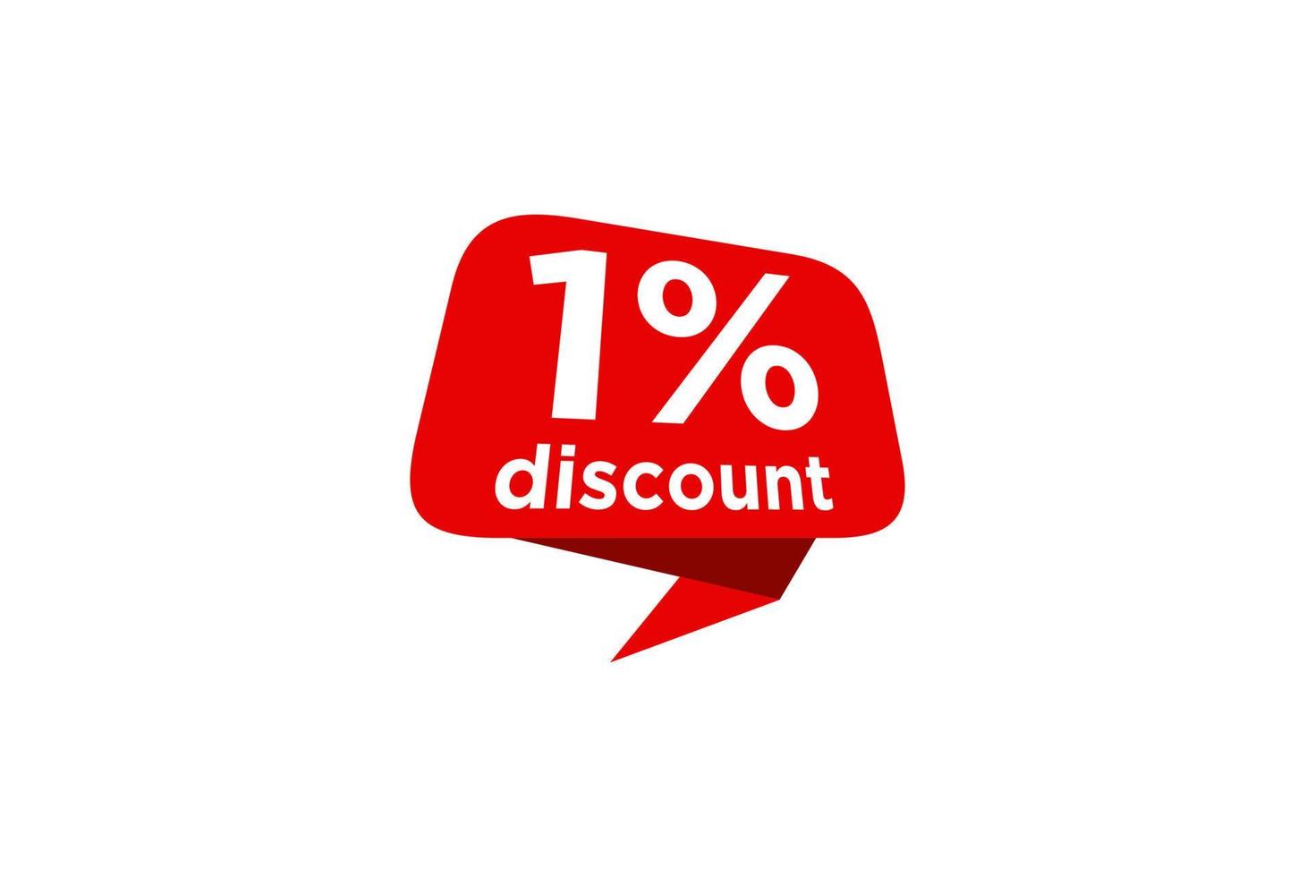 1 discount, Sales Vector badges for Labels, , Stickers, Banners, Tags, Web Stickers, New offer. Discount origami sign banner.