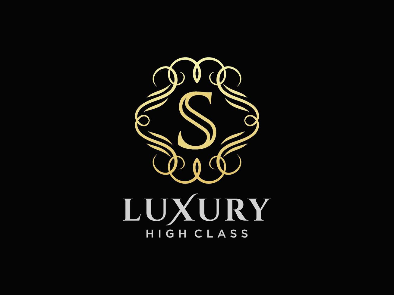 Letter S Antique royal luxury victorian calligraphic logo with ...