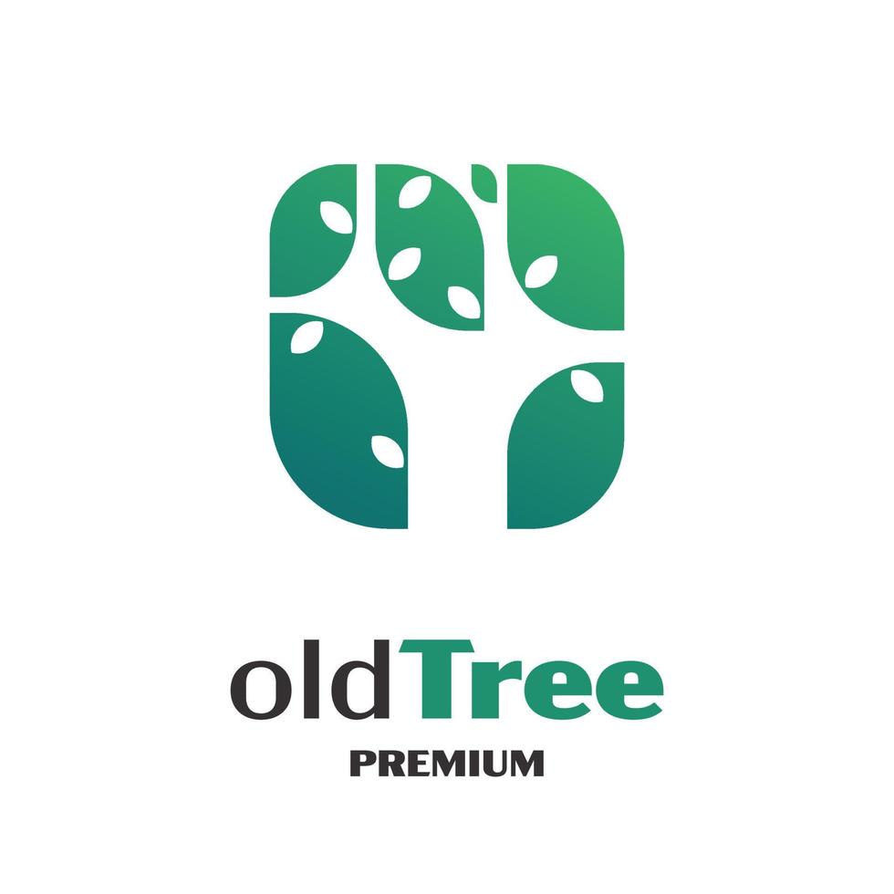 Old Tree Negative Space Logo vector