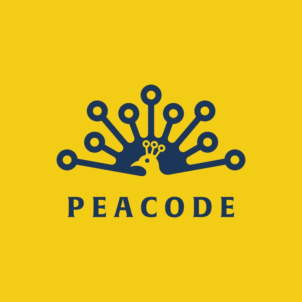 Peacock Code Logo vector