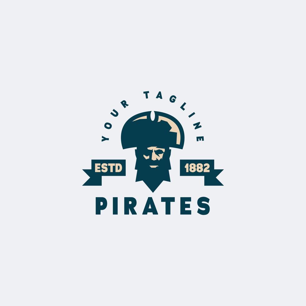 logotipo del emblema de los piratas vector