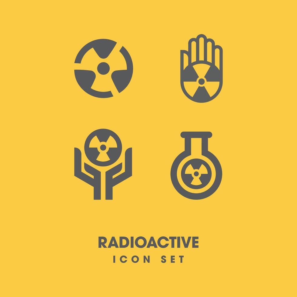 Radioactive icon Set vector