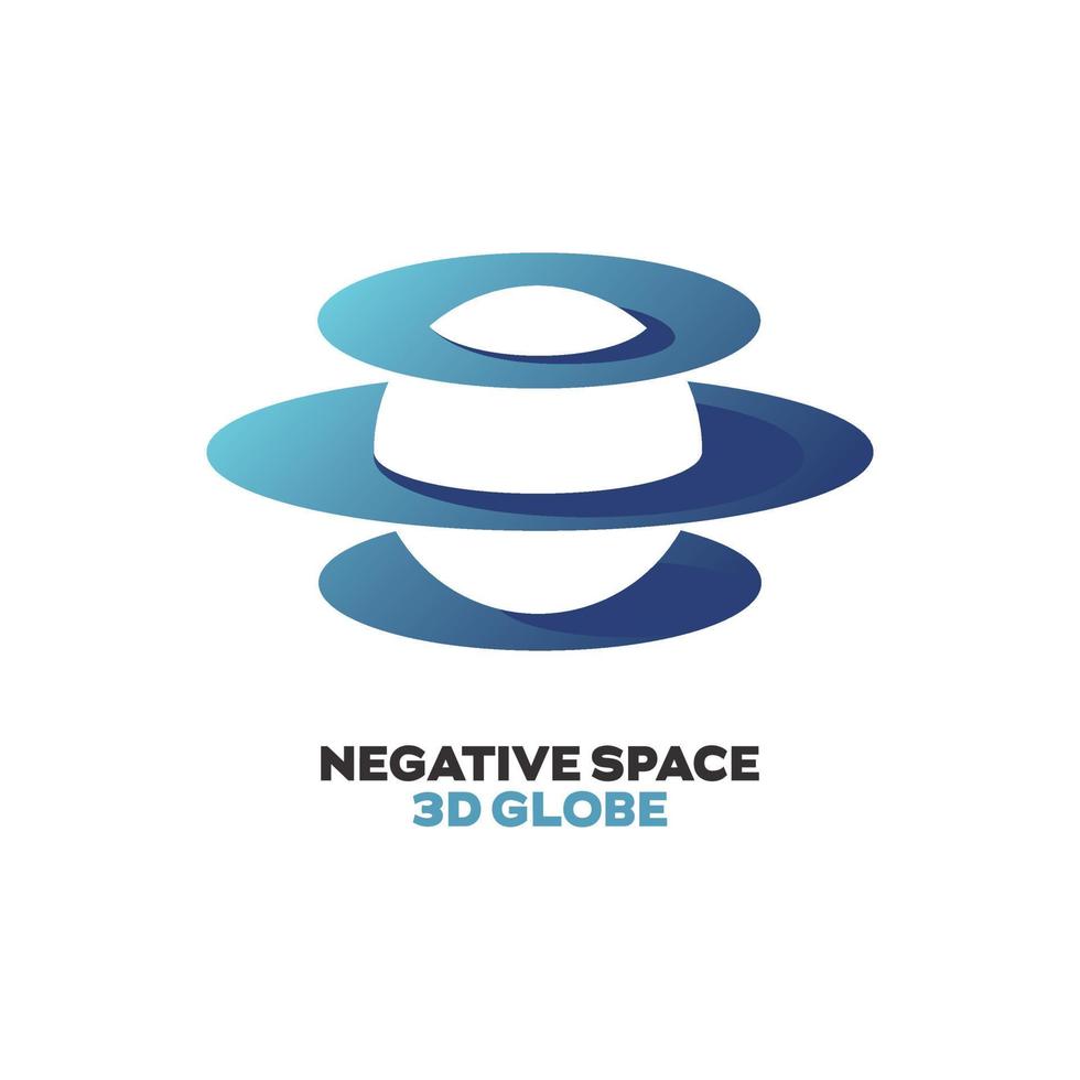 Negative Space 3D Globe vector