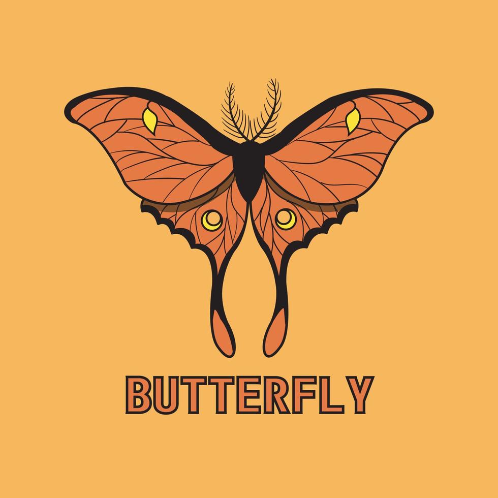 Orange Butterfly Design vector