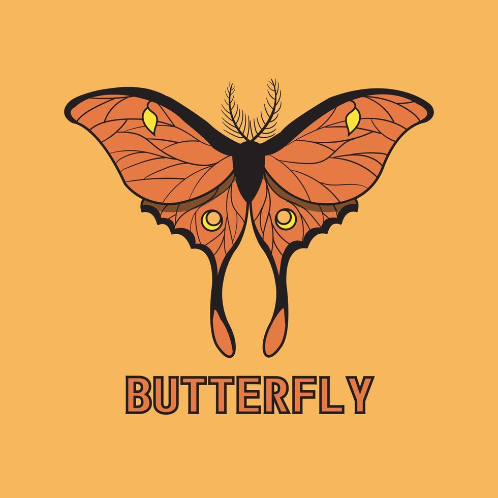 diseño de mariposa naranja vector