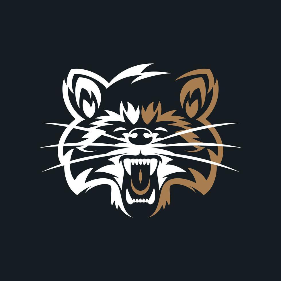 logotipo vintage de mapache vector