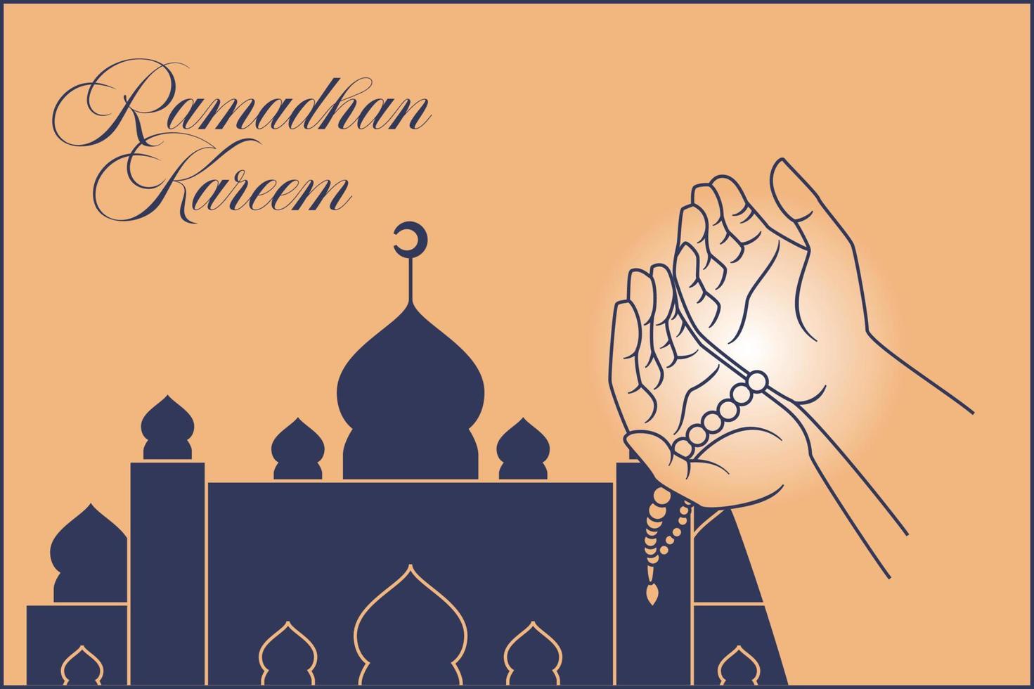 Pray Ramadan Design vector