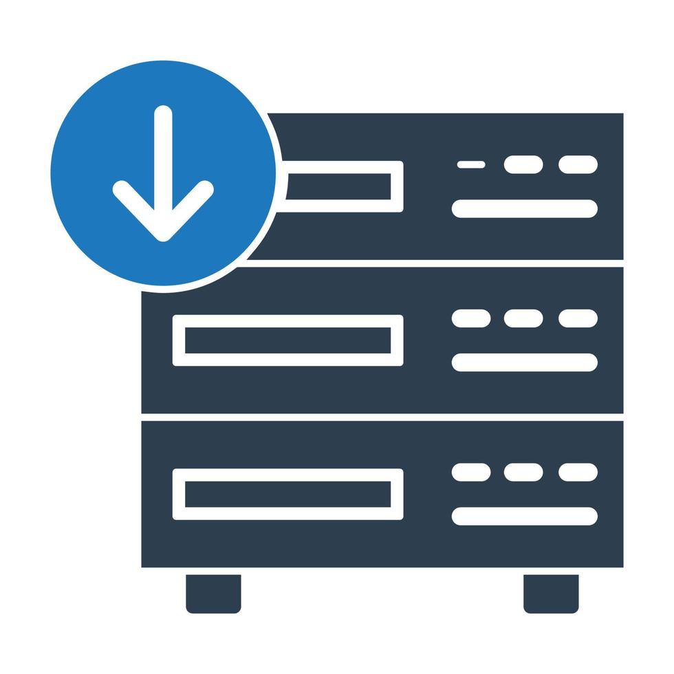 Downloading server Vector icon that can easily modify or edit