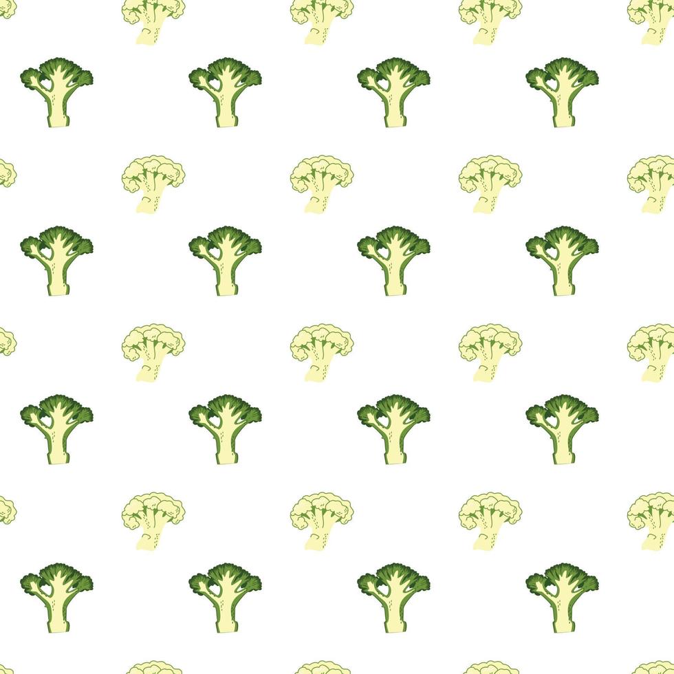 A pattern of parts of cauliflower and broccoli vector