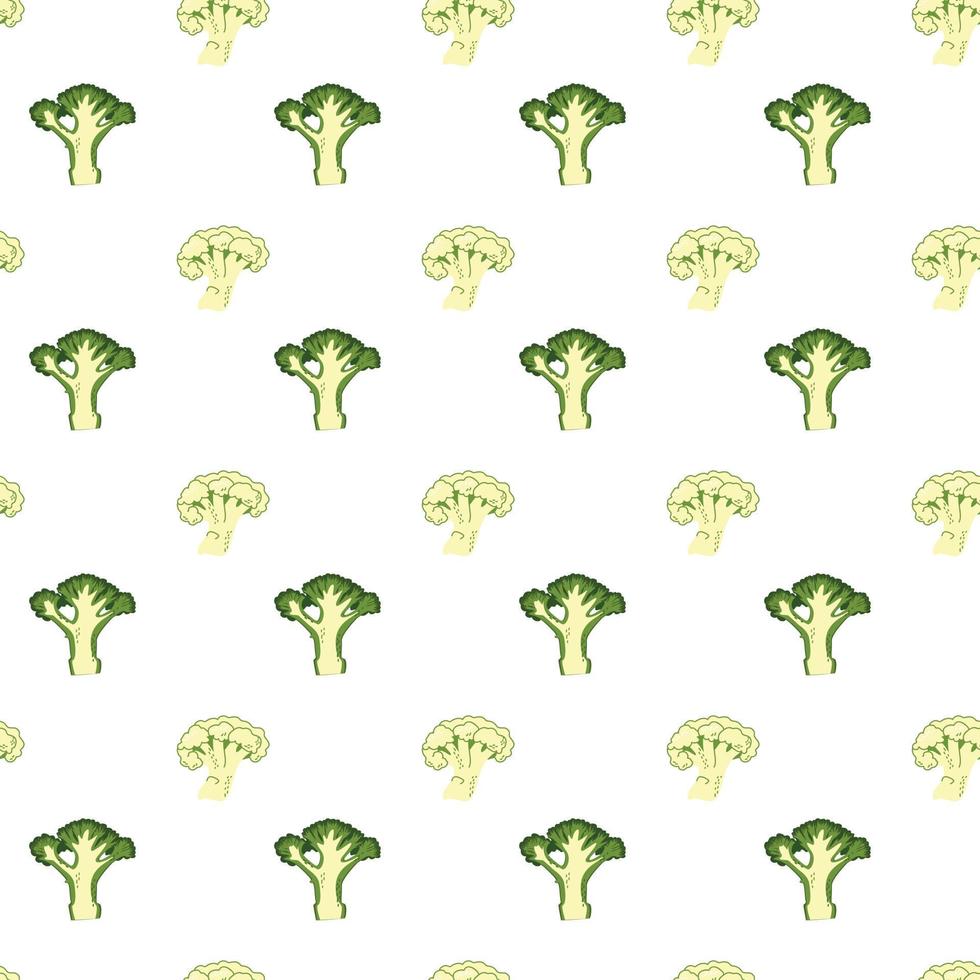 A pattern of parts of cauliflower and broccoli vector
