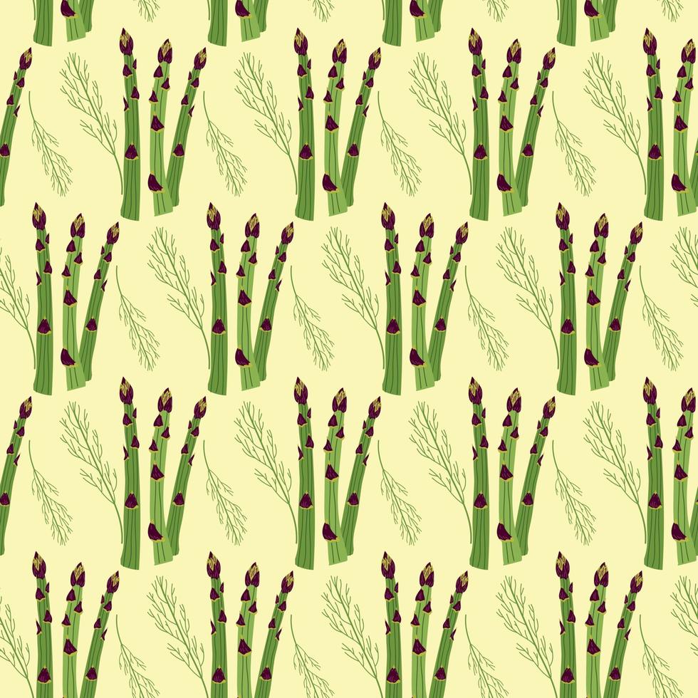 Summer Pattern of asparagus stalks vector