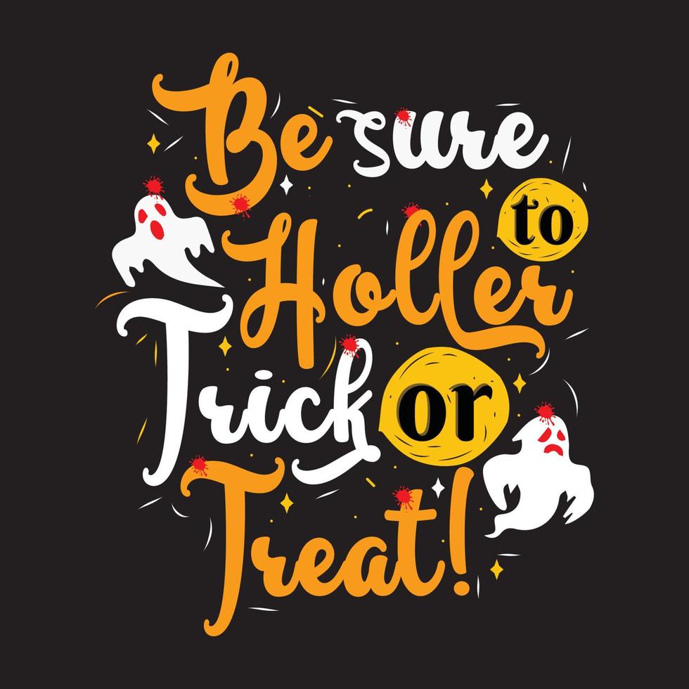 Happy Halloween t shirt design with Halloween elements or Hand drawn Halloween typography design vector
