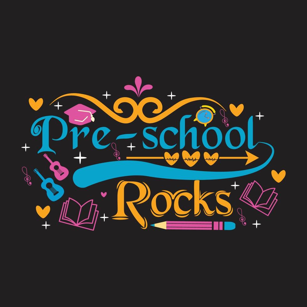 Welcome back to School t shirt design with School  elements or Hand drawn back to School typography design vector