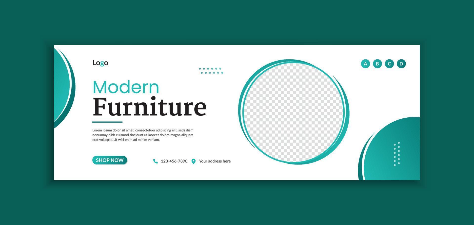 Corporate furniture sale social media post and web banner template vector