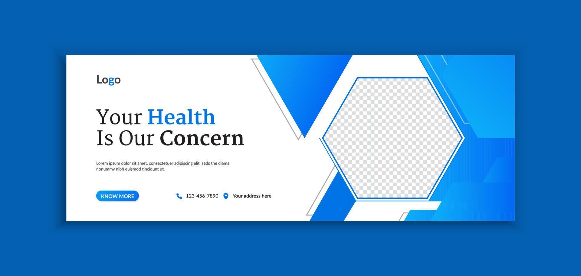 Medical promotion web banner and social media template layout vector