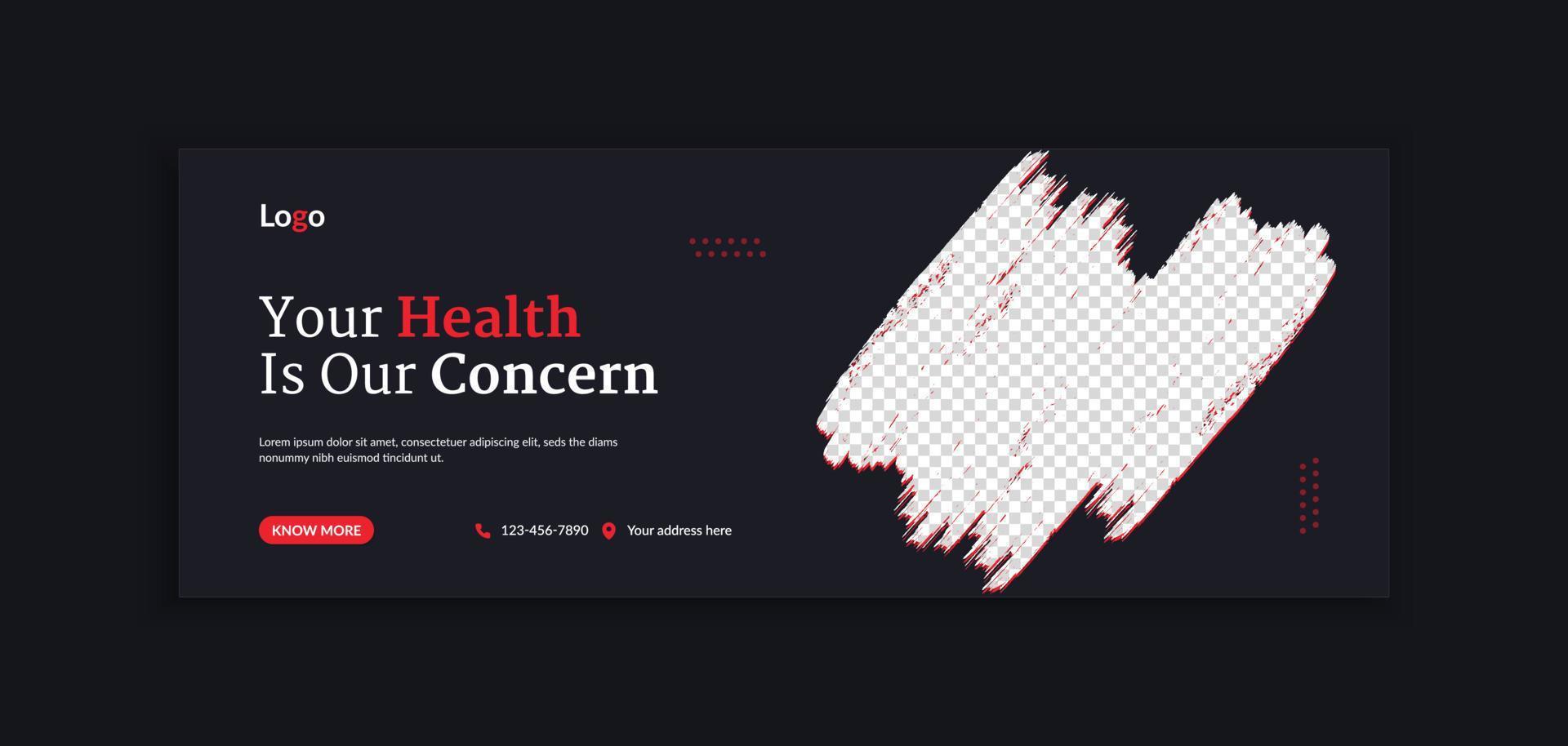 Medical healthcare web banner and social media template vector