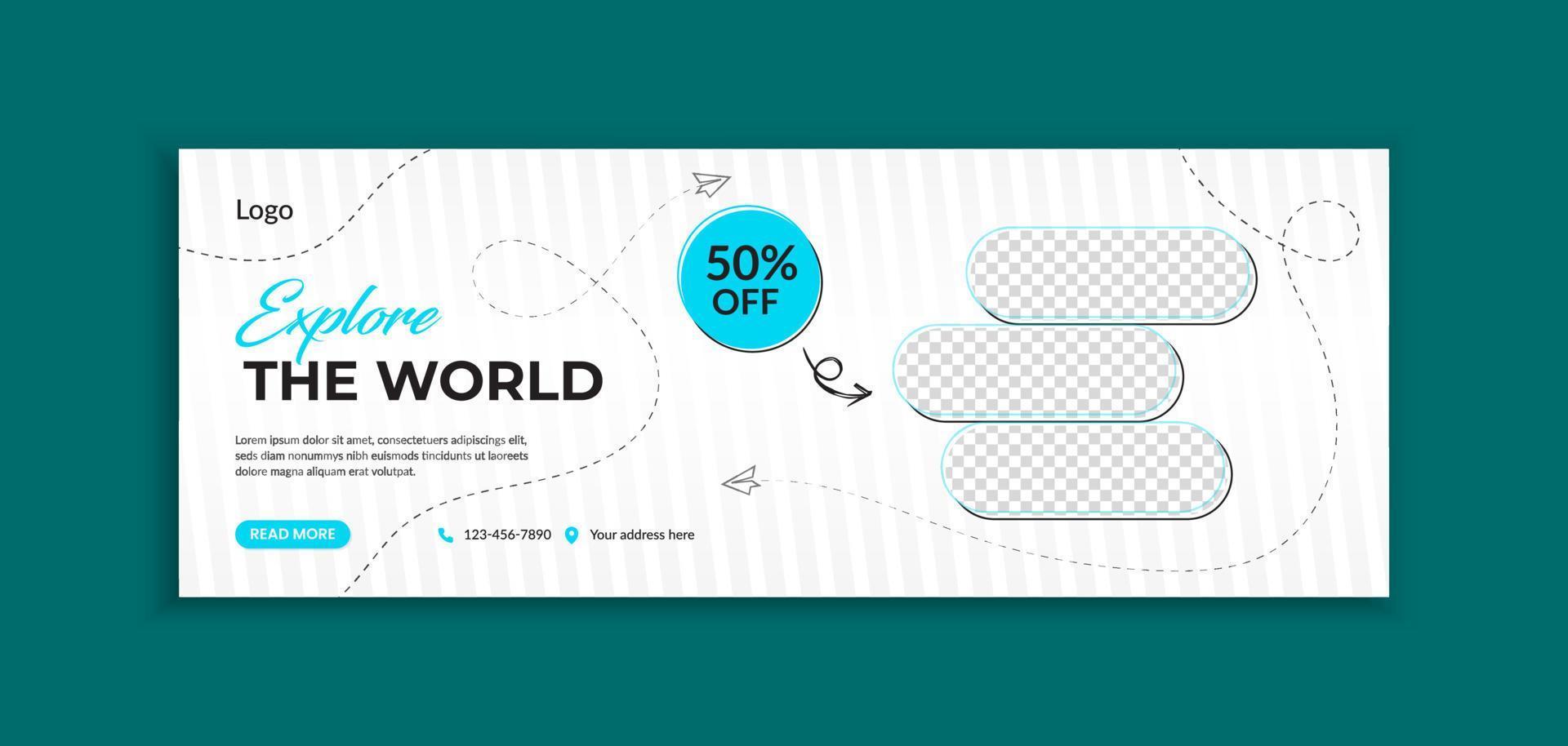 Travel and tour web banner template vector