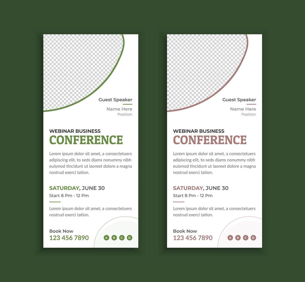 Simple and clean business conference dl flyer or rack card template layout vector