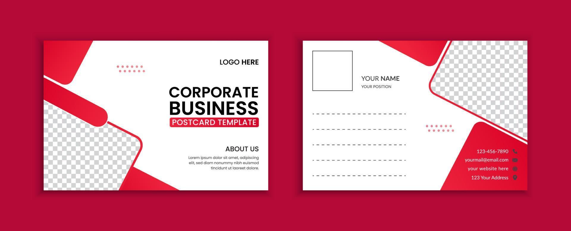 Modern corporate business postcard template layout vector