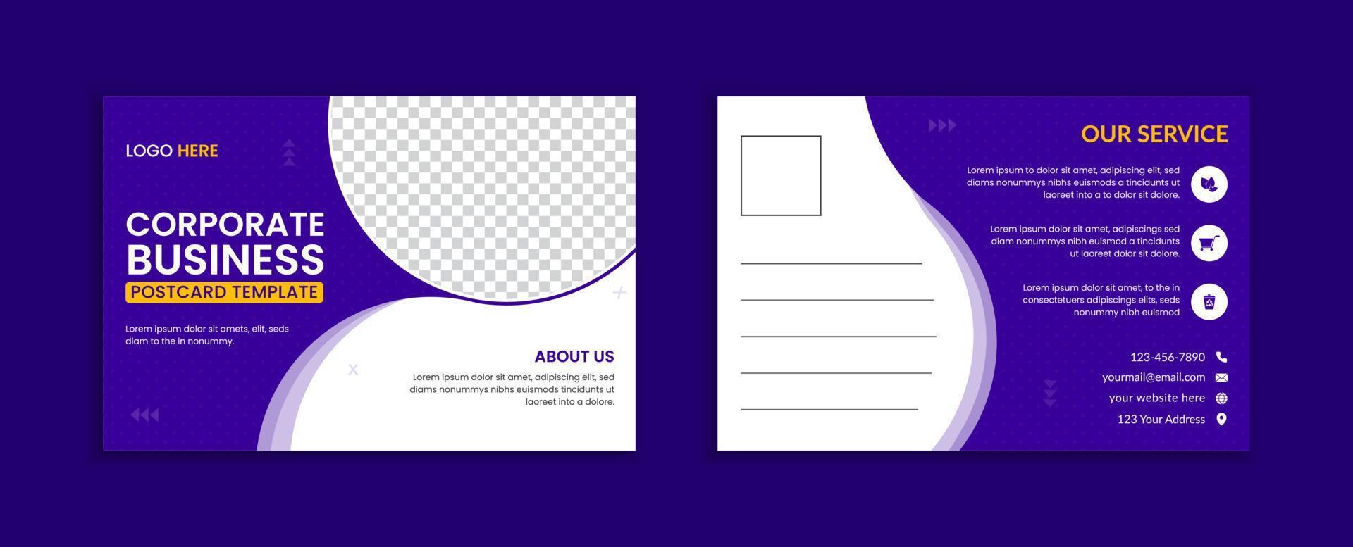 Creative business postcard design template vector
