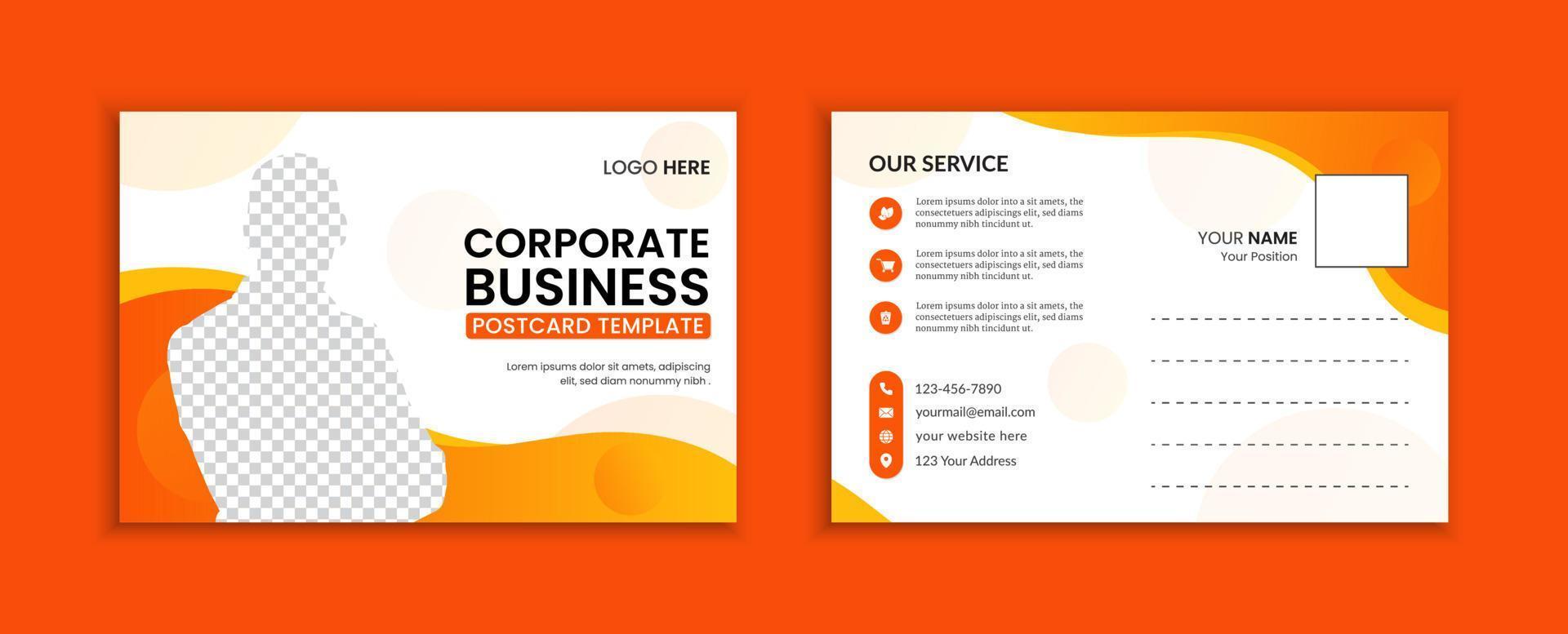 Abstract corporate business postcard template vector