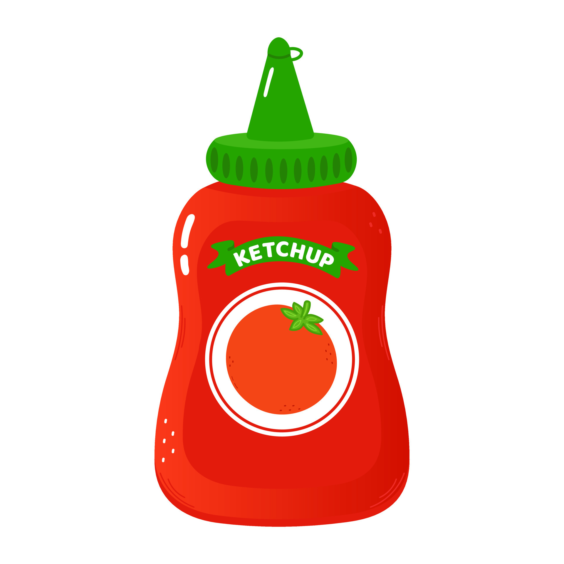 Cute funny ketchup character. Vector hand drawn cartoon kawaii character illustration icon