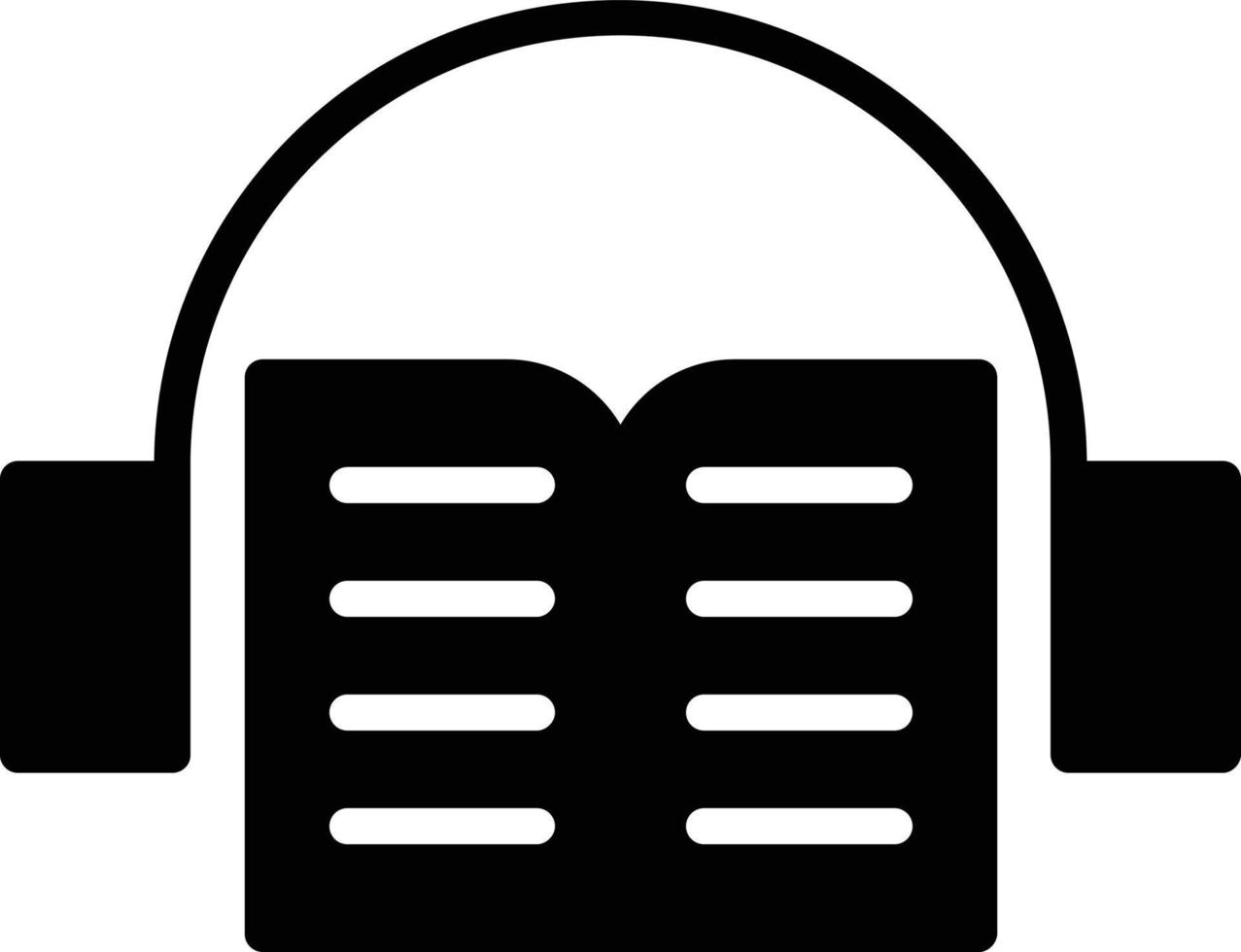 icono de glifo de libro de audio vector