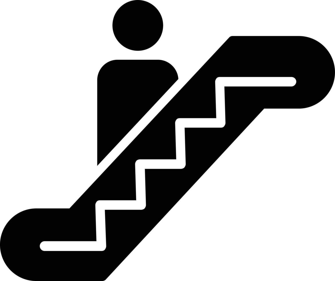 icono de glifo de escalera mecánica vector