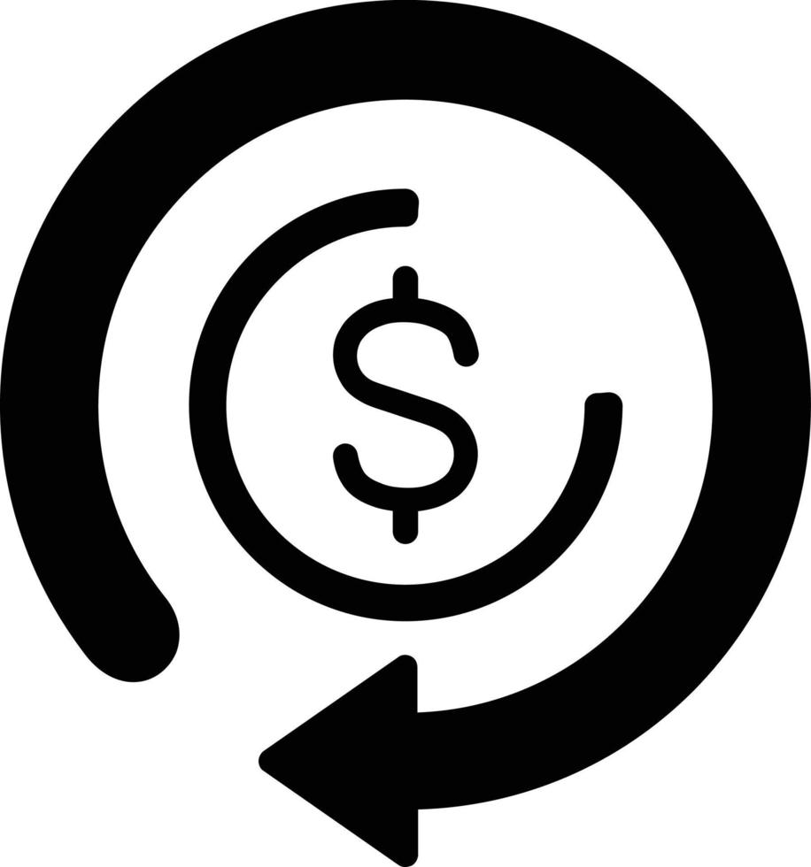 Refund Glyph Icon vector