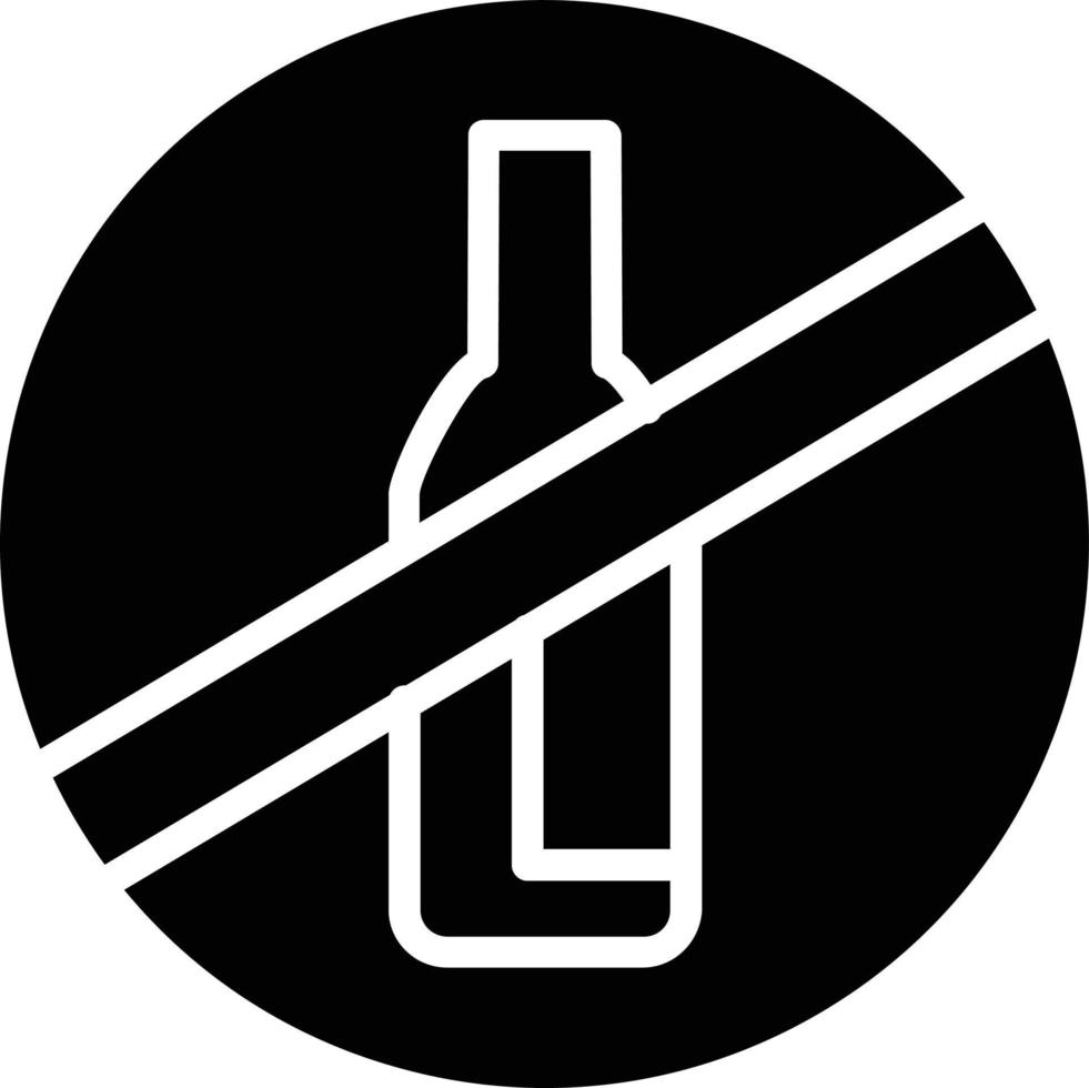 No Alcohol Glyph Icon vector