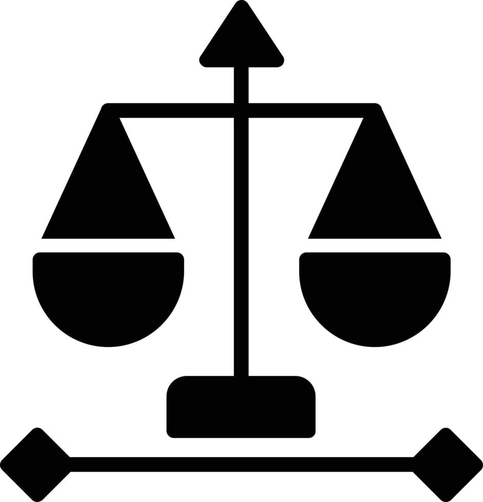 icono de glifo de escala de justicia vector