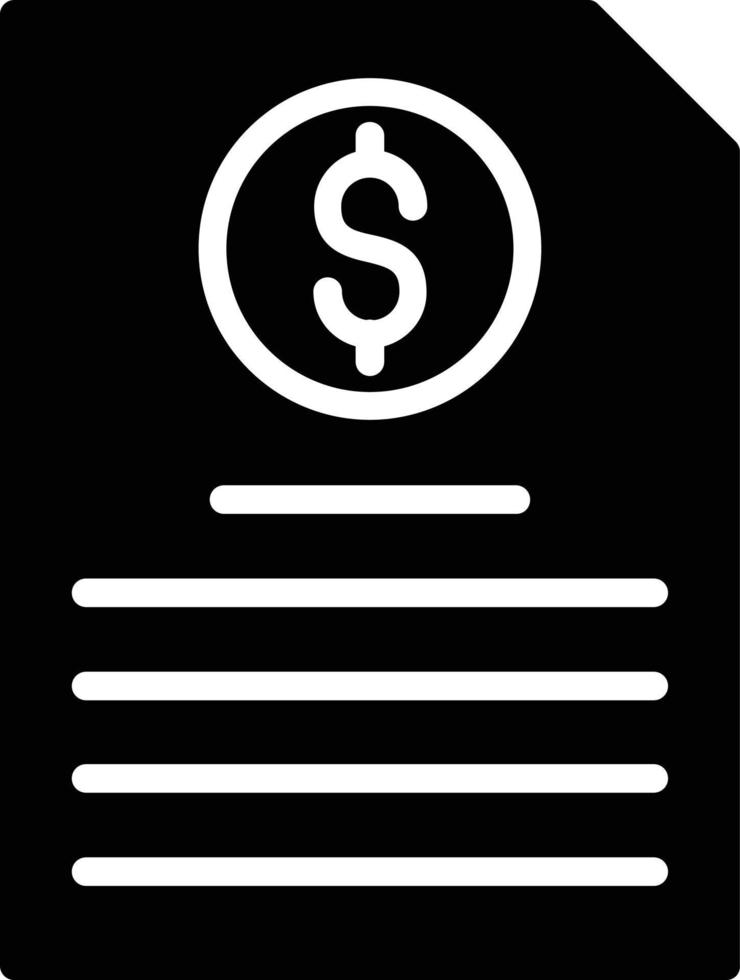 Invoice Glyph Icon vector