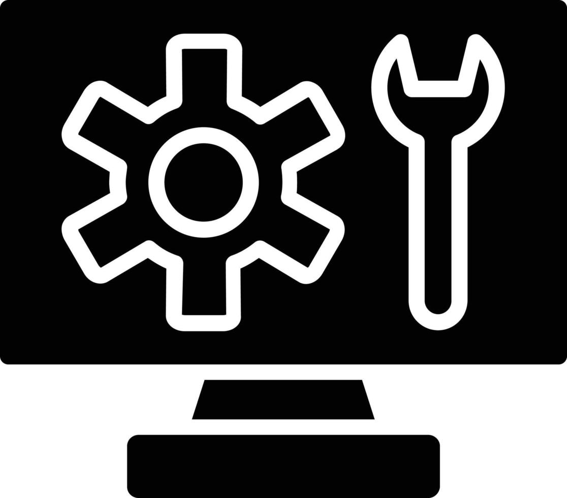 icono de glifo de soporte técnico vector