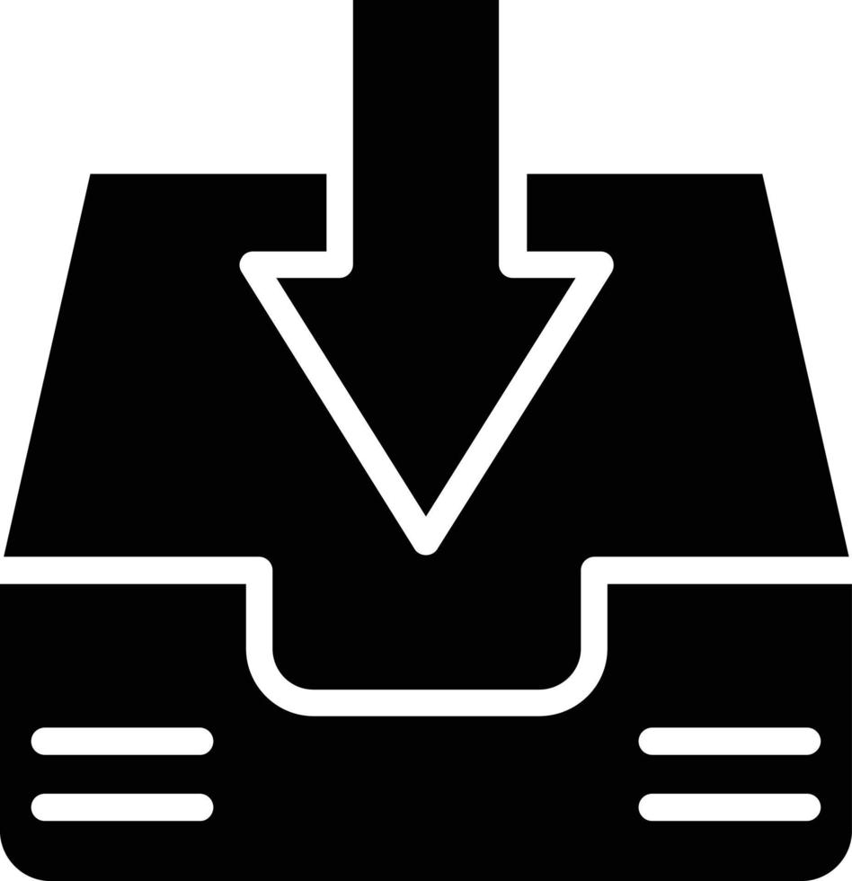 Inbox Glyph Icon vector