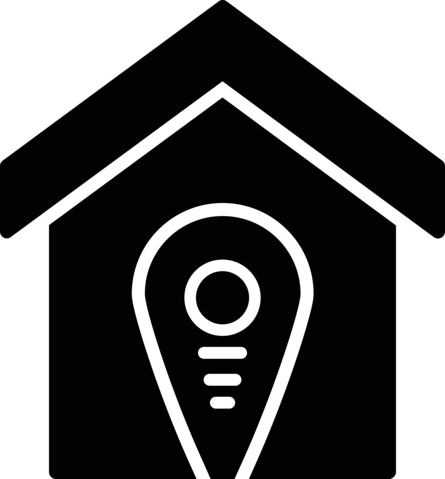 Accomodation Pin Point Glyph Icon vector