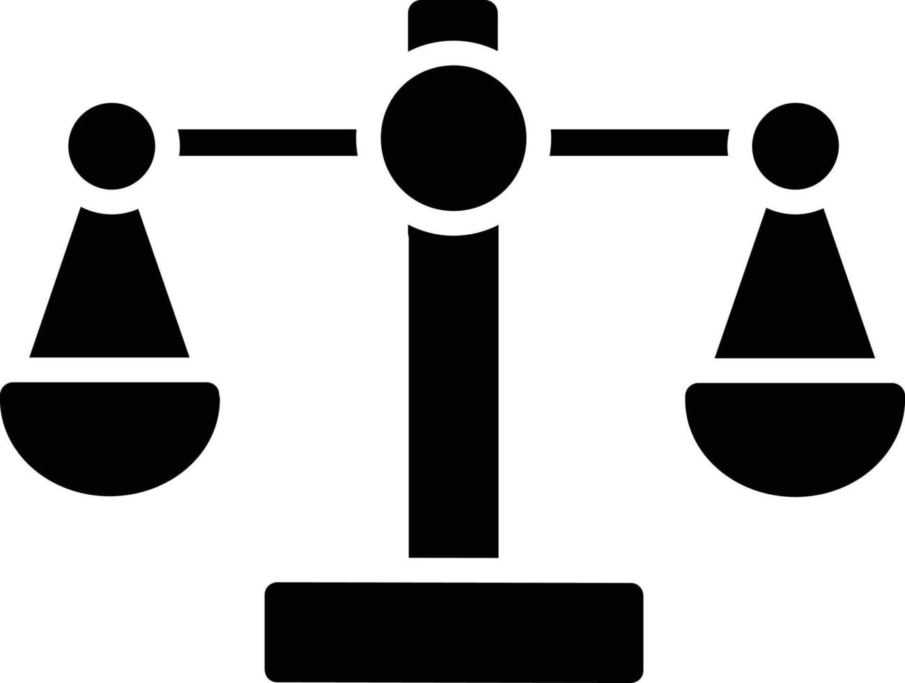 Justice Scale Glyph Icon vector