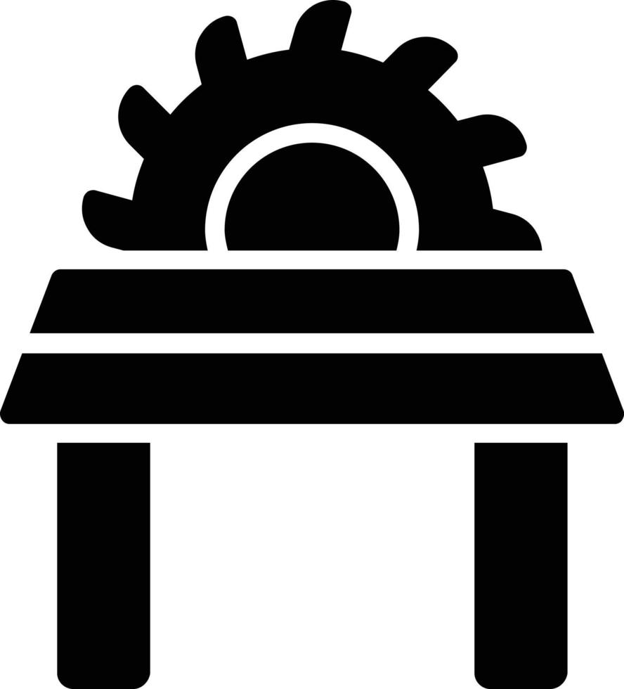 Table Saw Glyph Icon vector