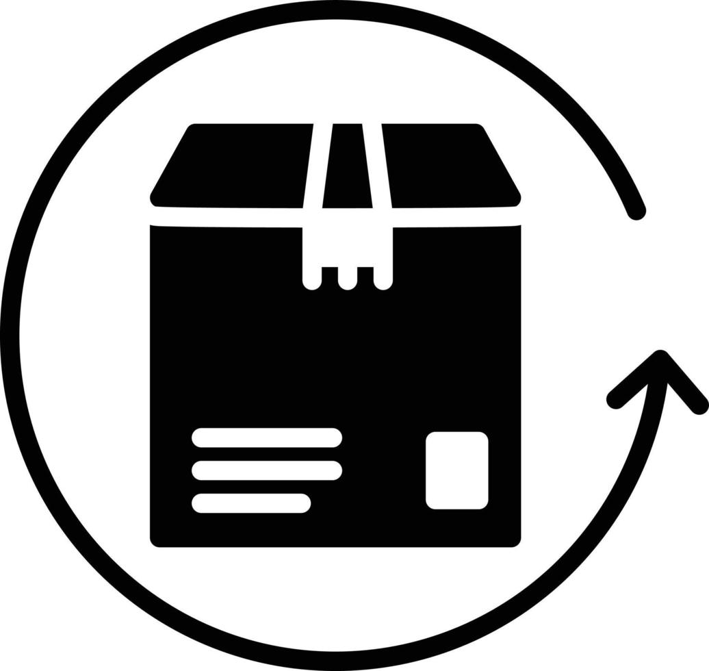 Return Box Glyph Icon vector