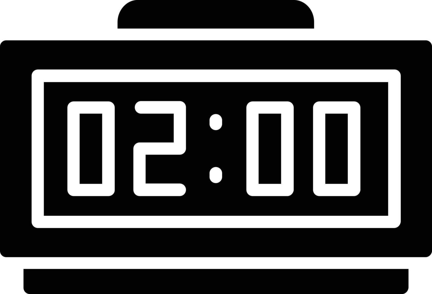 Digital Clock Glyph Icon vector