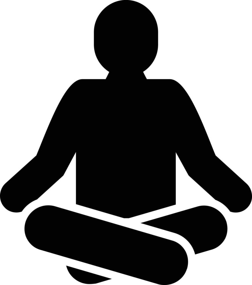 icono de glifo de meditación vector