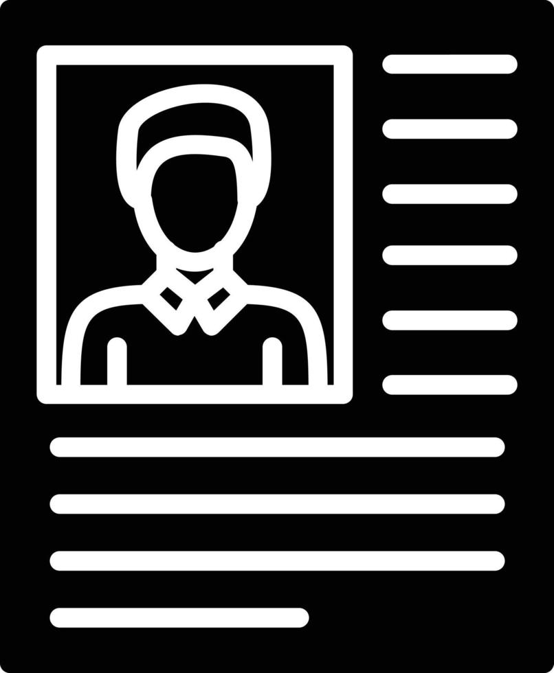 Resume Glyph Icon vector