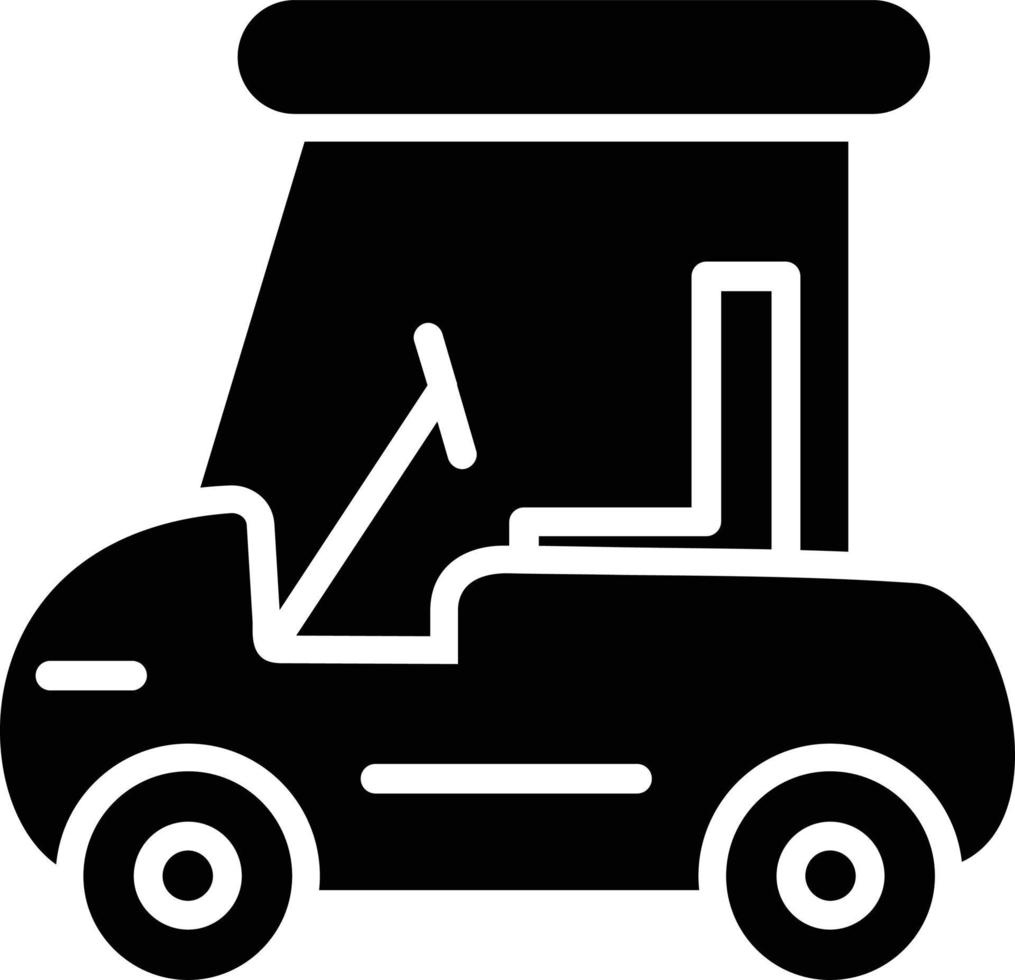 icono de glifo de carrito de golf vector