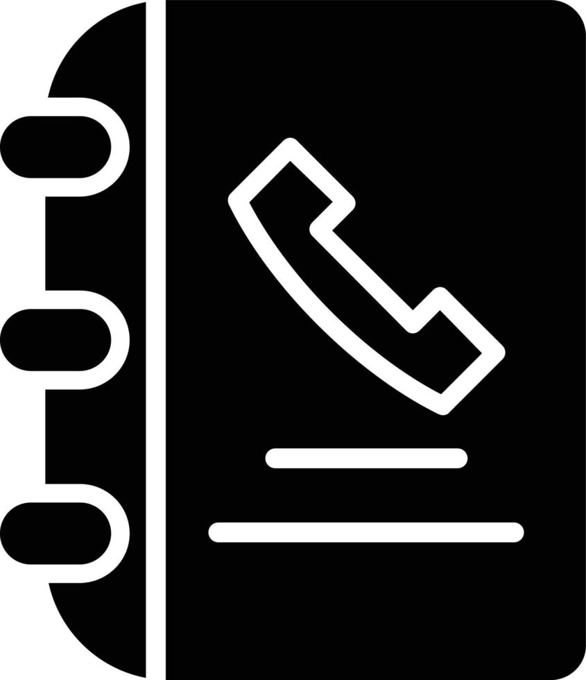 icono de glifo de guía telefónica vector