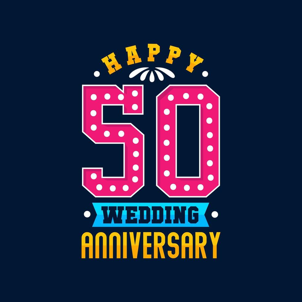 feliz celebración del 50 aniversario de bodas vector